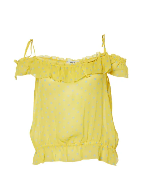 Moschino Cheap & Chic polka-dot ruffle-detail top Yellow 892400
