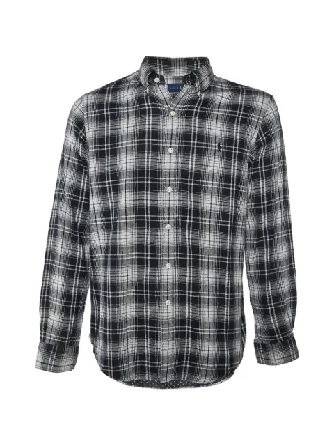 Polo Ralph Lauren Vintage plaid check button-down shirt Black 932815