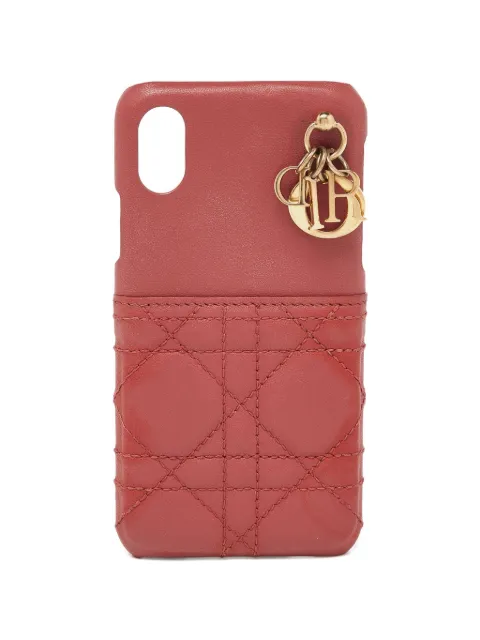 Christian Dior Pre-Owned Lady Dior Cannage phone case Red 909413