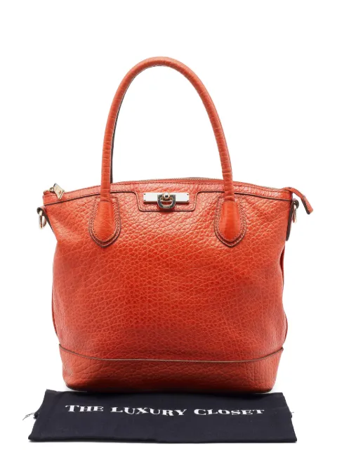 DKNY Pebbled leather tote bag Orange 747351