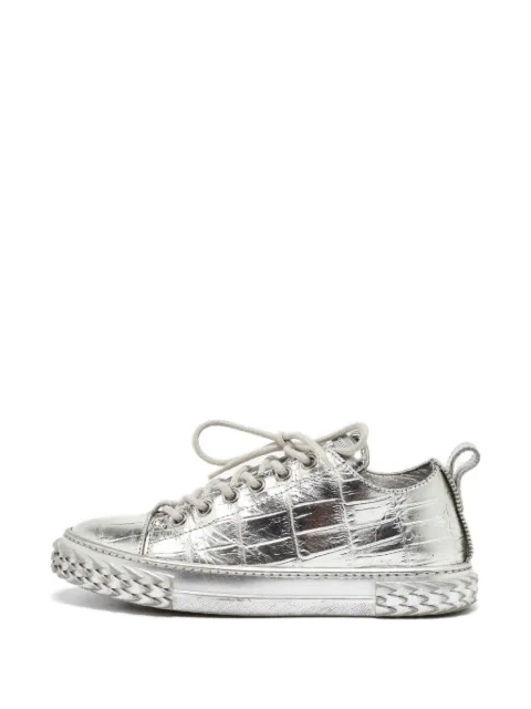 Giuseppe Zanotti Vintage Blabber croc-embossed low-top sneakers Silver 1054369