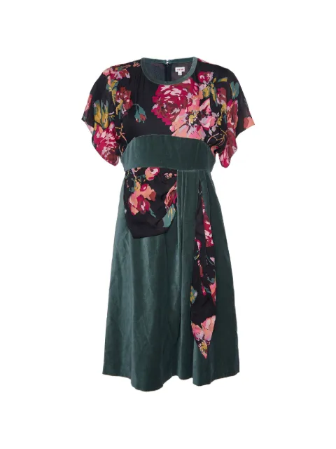 Kenzo Pre-Owned floral-print velvet dress Green 979577