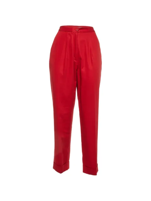 Bottega Veneta Pre-Owned pleated cotton trousers Red 1118491