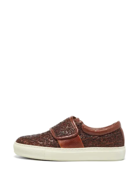 Giorgio Armani Pre-Owned woven touch-strap sneakers Brown 1032291