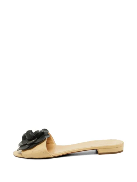 CHANEL Pre-Owned Camellia flat sandals Neutrals 1093147
