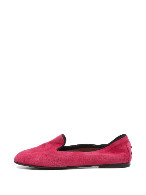 Tod's Vintage suede smoking slippers Pink 947305