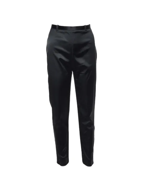 Balenciaga Pre-Owned satin-finish slim-fit trousers Black 990663