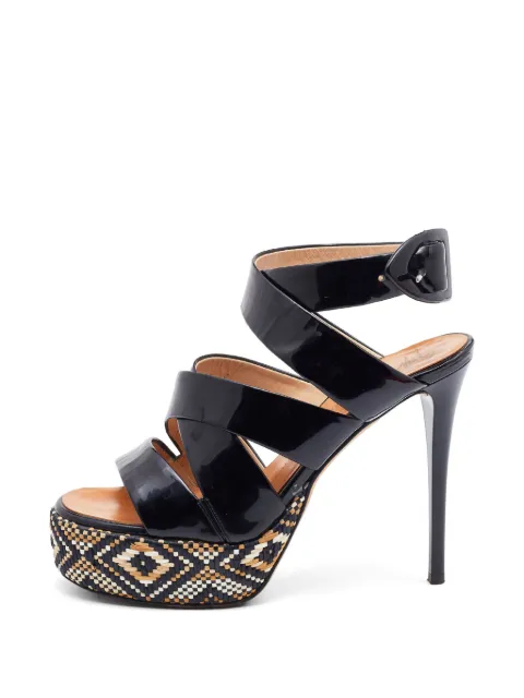 Giuseppe Zanotti Vintage woven platform sandals Black 749404