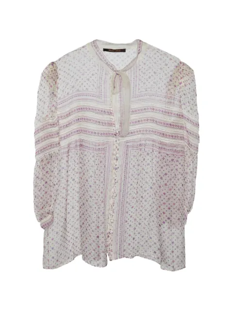 Roberto Cavalli Vintage floral-print silk top White 803698