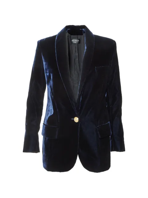 Balmain Pre-Owned velvet tailored blazer Blue 1122120