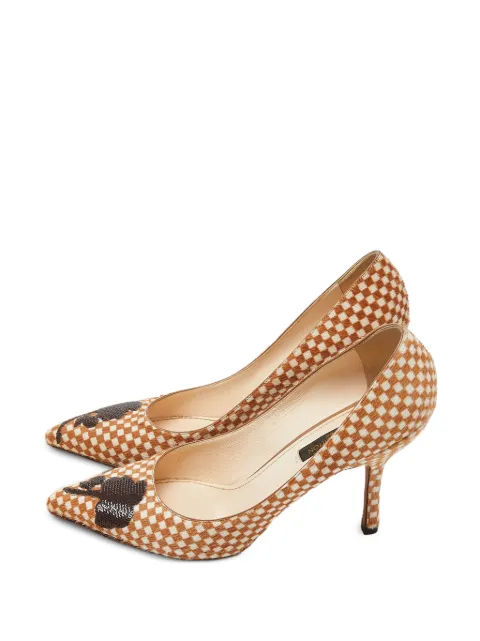 Louis Vuitton Pre-Owned Damier calf hair pumps Neutrals 964367