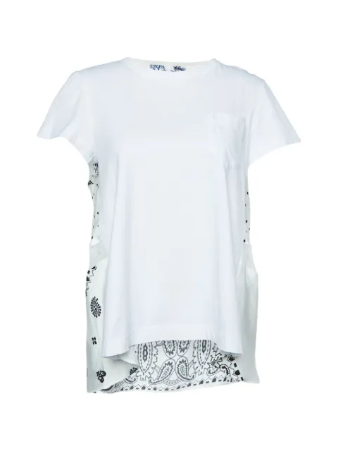 sacai cotton paisley-print T-shirt White 1010464