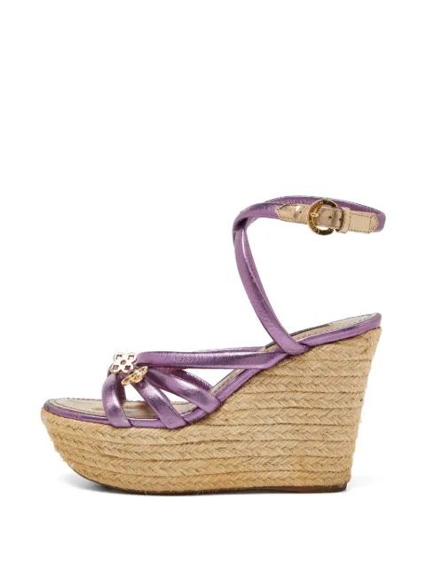 Louis Vuitton Pre-Owned wedge espadrille sandals Purple 926923