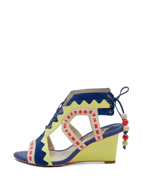Sophia Webster beaded wedge sandals Blue 762940