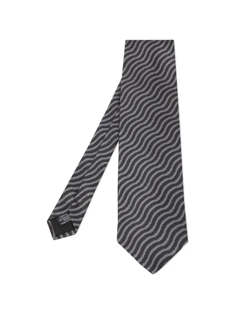 Emporio Armani Pre-Owned printed satin tie Black 811489