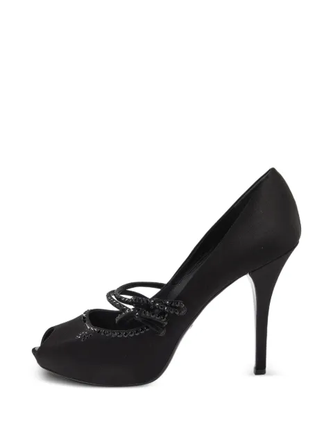 Louis Vuitton Pre-Owned embellished peep-toe pumps Black 987721