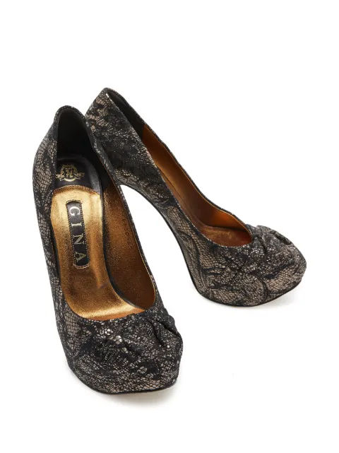 Gina lace platform pumps Black 841515