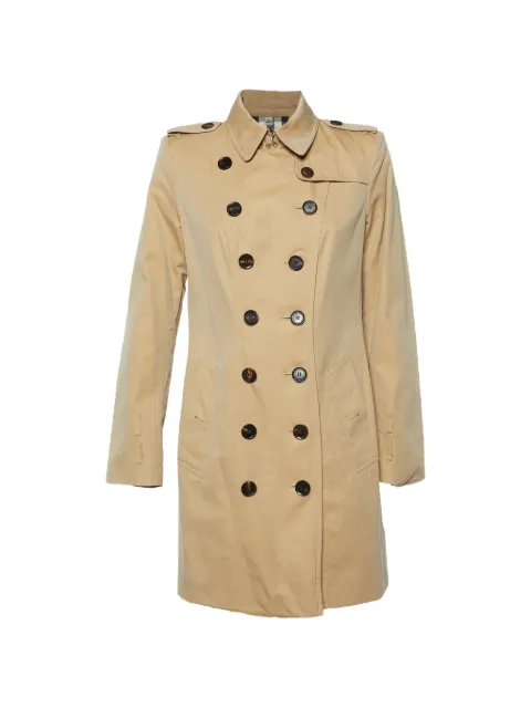 Burberry Pre-Owned double-breasted gabardine trench coat Neutrals 1060058