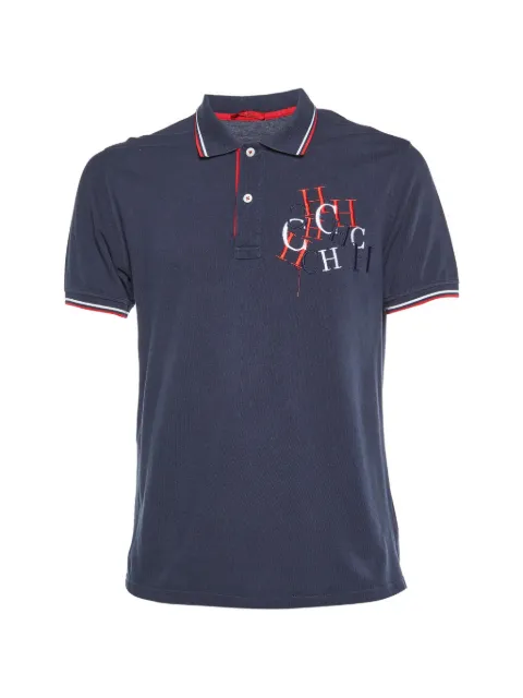 Carolina Herrera Vintage logo-embroidered polo shirt Blue 1019791