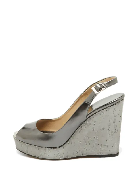 Jimmy Choo Pre-Owned platform wedge sandals Grey 1104592