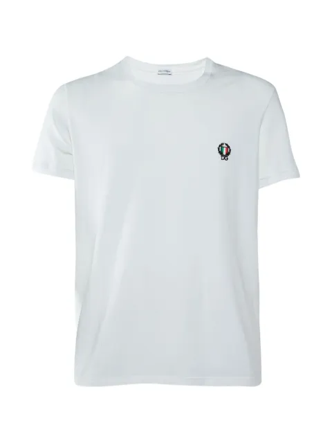 Dolce & Gabbana Pre-Owned logo embroidered T-shirt White 1050955