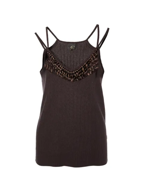 Just Cavalli Vintage button-embellished ribbed-knit tank top Brown 855855