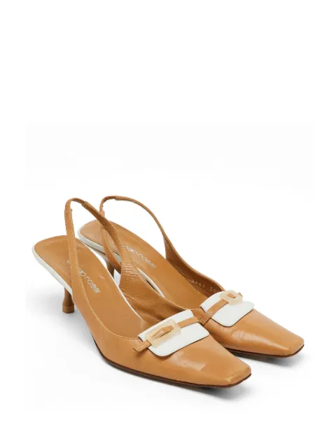 Sergio Rossi Vintage buckle-detail slingback pumps Brown 1142646