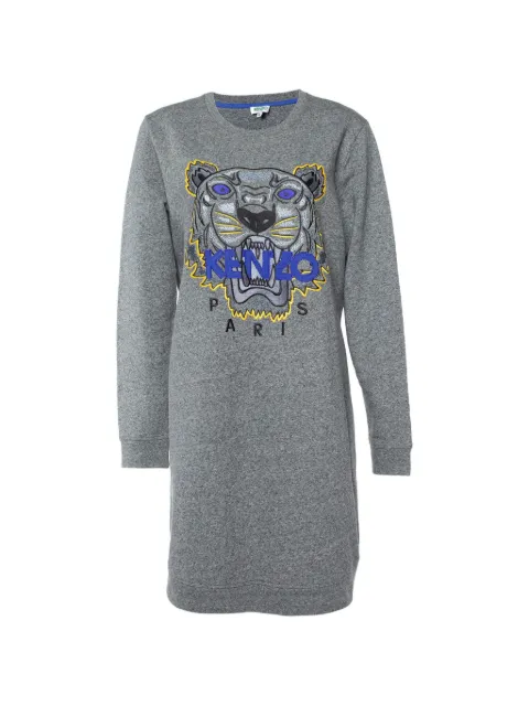 Kenzo Pre-Owned Tiger embroidered sweater dress Grey 927804