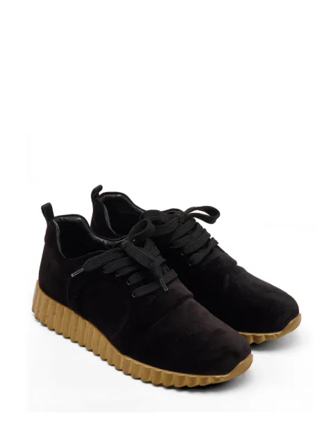 Ferragamo Pre-Owned Gancio logo velvet sneakers Black 1147072