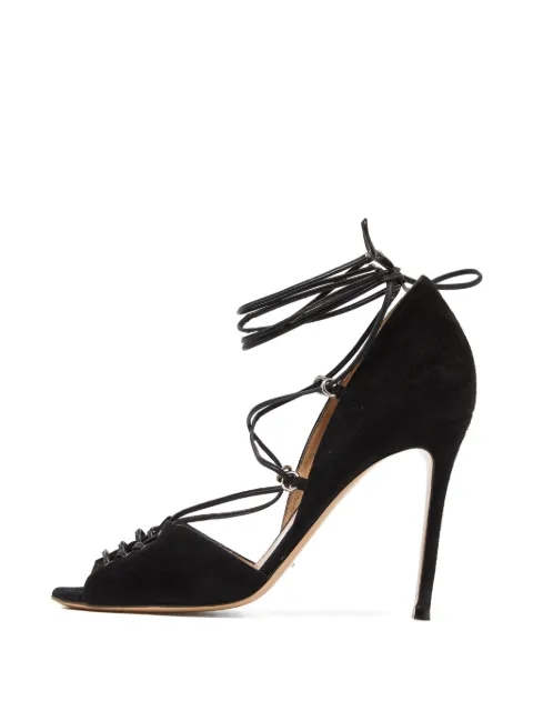 Gianvito Rossi lace-up suede sandals Black 981445