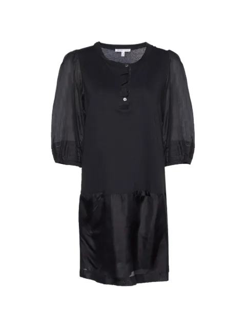 See By Chloé Vintage ruffle-trim shift mini dress Black 888705