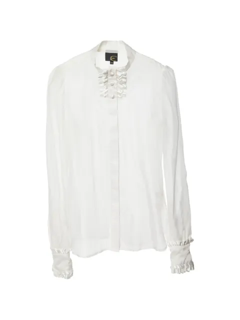 Just Cavalli Vintage ruffled organza blouse White 993631