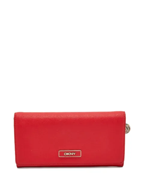 DKNY logo-detail leather wallet Red 900334