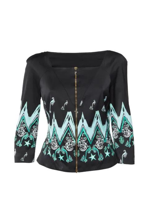 Versace Pre-Owned printed zip-up jacket Black 1065419