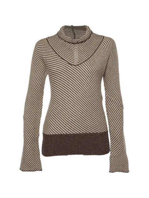 JOSEPH striped high-neck wool jumper Brown 1060615