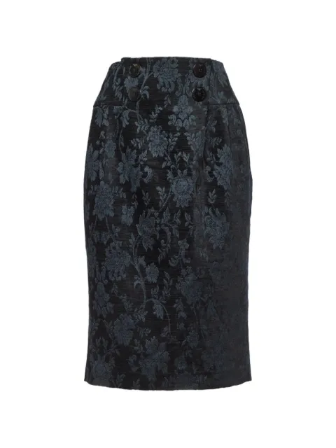 Emporio Armani Pre-Owned floral-pattern midi skirt Black 1068947