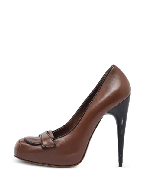 Marni Pre-Owned platform square-toe pumps Brown 982318