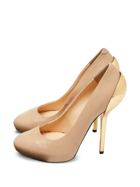Giuseppe Zanotti Vintage round-toe leather pumps Neutrals 885087