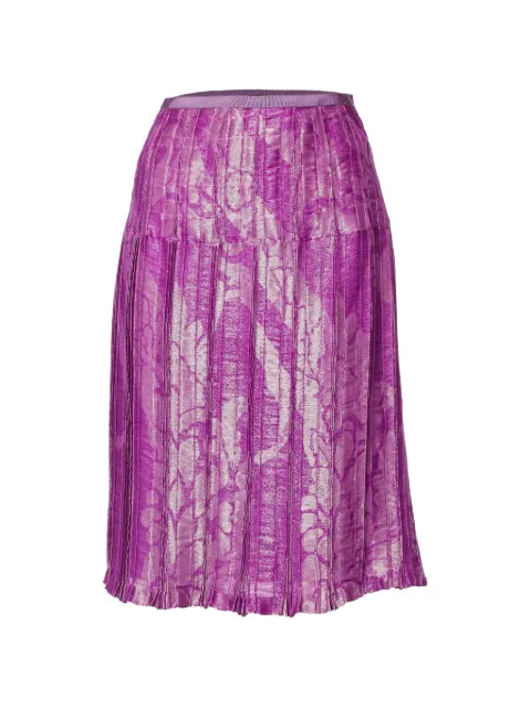 Etro Pre-Owned lurex jacquard pleated midi skirt Purple 1068948