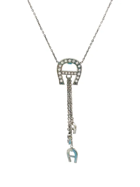 Aigner Vintage logo-charm necklace Silver 1118792