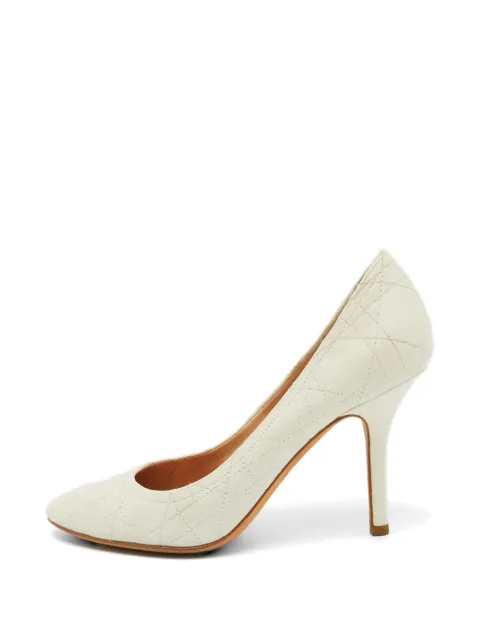 Christian Dior Pre-Owned Cannage leather pumps White 1093119