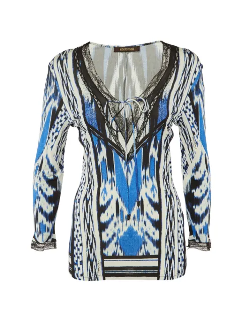 Roberto Cavalli Vintage lace-detail printed top White 1203746