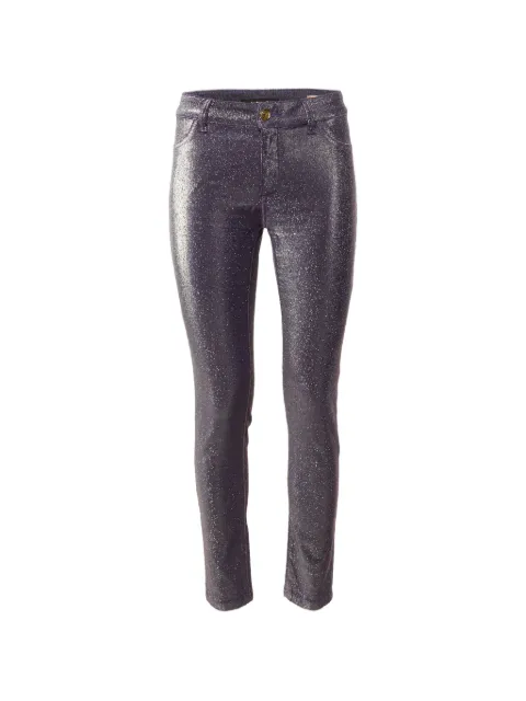Just Cavalli Vintage metallic-denim jeggins Purple 1217994