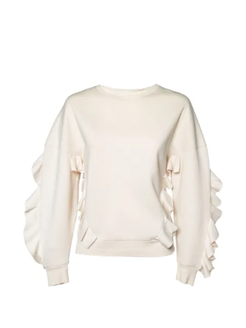 Stella McCartney Pre-Owned ruffle-trim sweatshirt Neutrals 832282