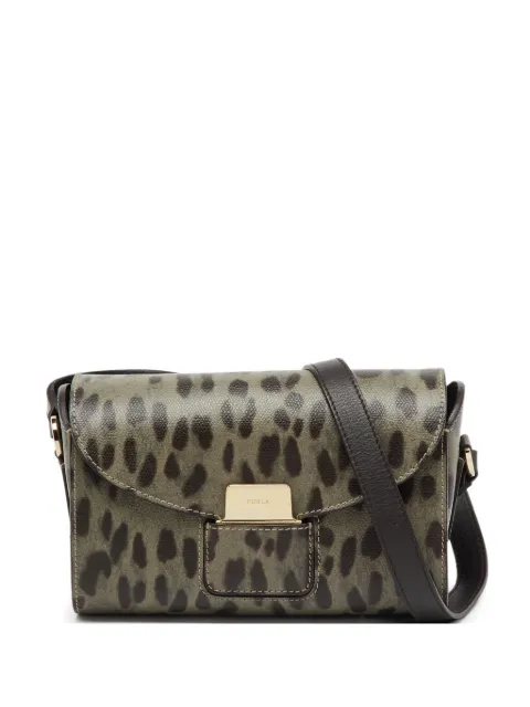Furla animal-print flap shoulder bag Green 1203904