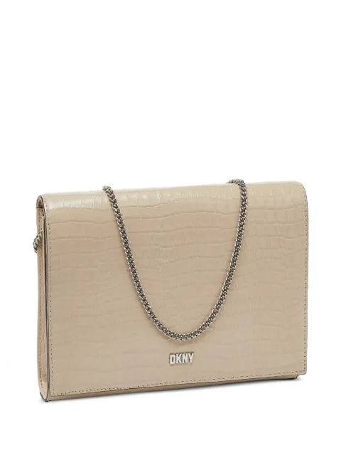 DKNY Vintage croc-embossed chain shoulder bag Neutrals 940676