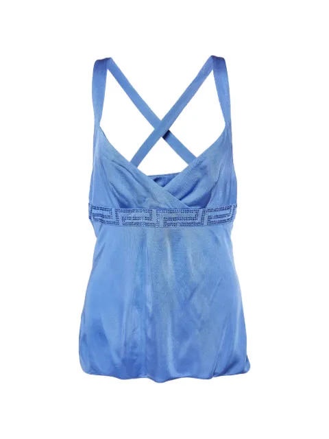 Versace Pre-Owned 2008 Crystal Greca tank top Blue 992898