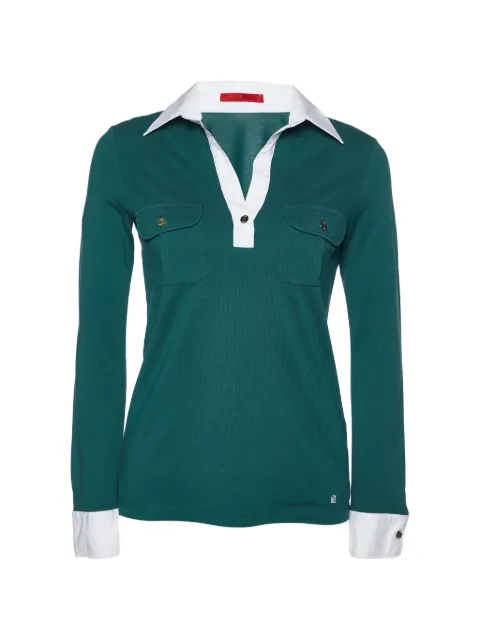 Carolina Herrera Vintage pique long-sleeve T-shirt Green 981754