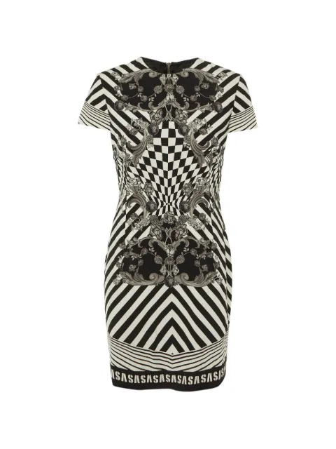 Versus Pre-Owned printed crepe mini dress Black 1209968