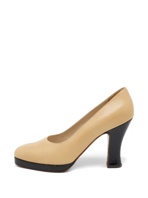 CHANEL Pre-Owned leather heeled pumps Neutrals 1136842